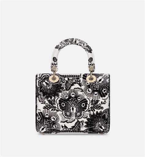 sac lady dior en veau imprimé noir et blanc price|Sac Lady D.